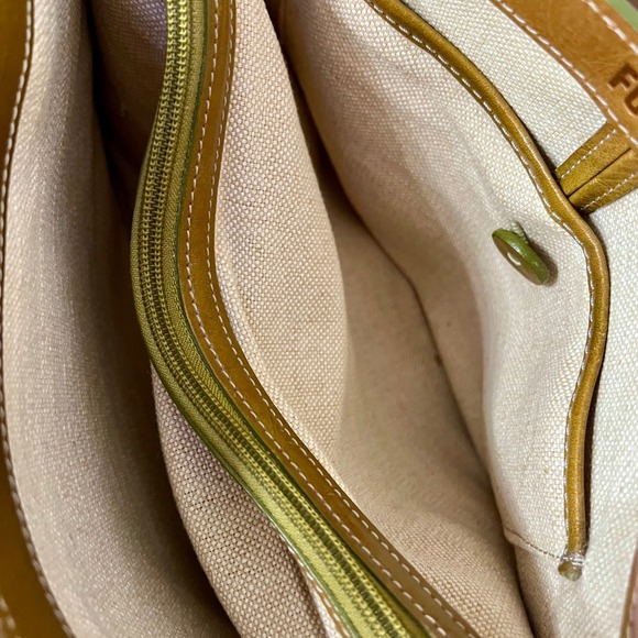 VTG Fossil Leather Shoulder Bag Brown Classic Everyday Tote Purse - Picture 9 of 11